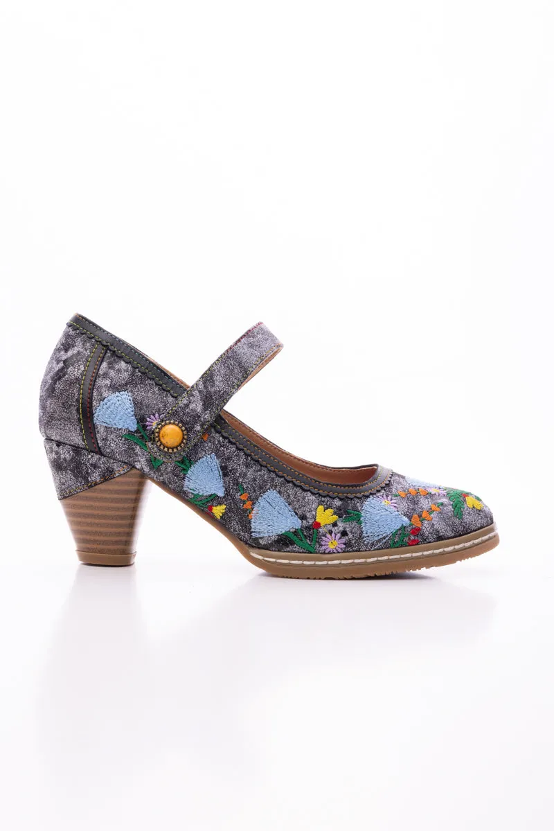 Georgina Floral Leather Pump