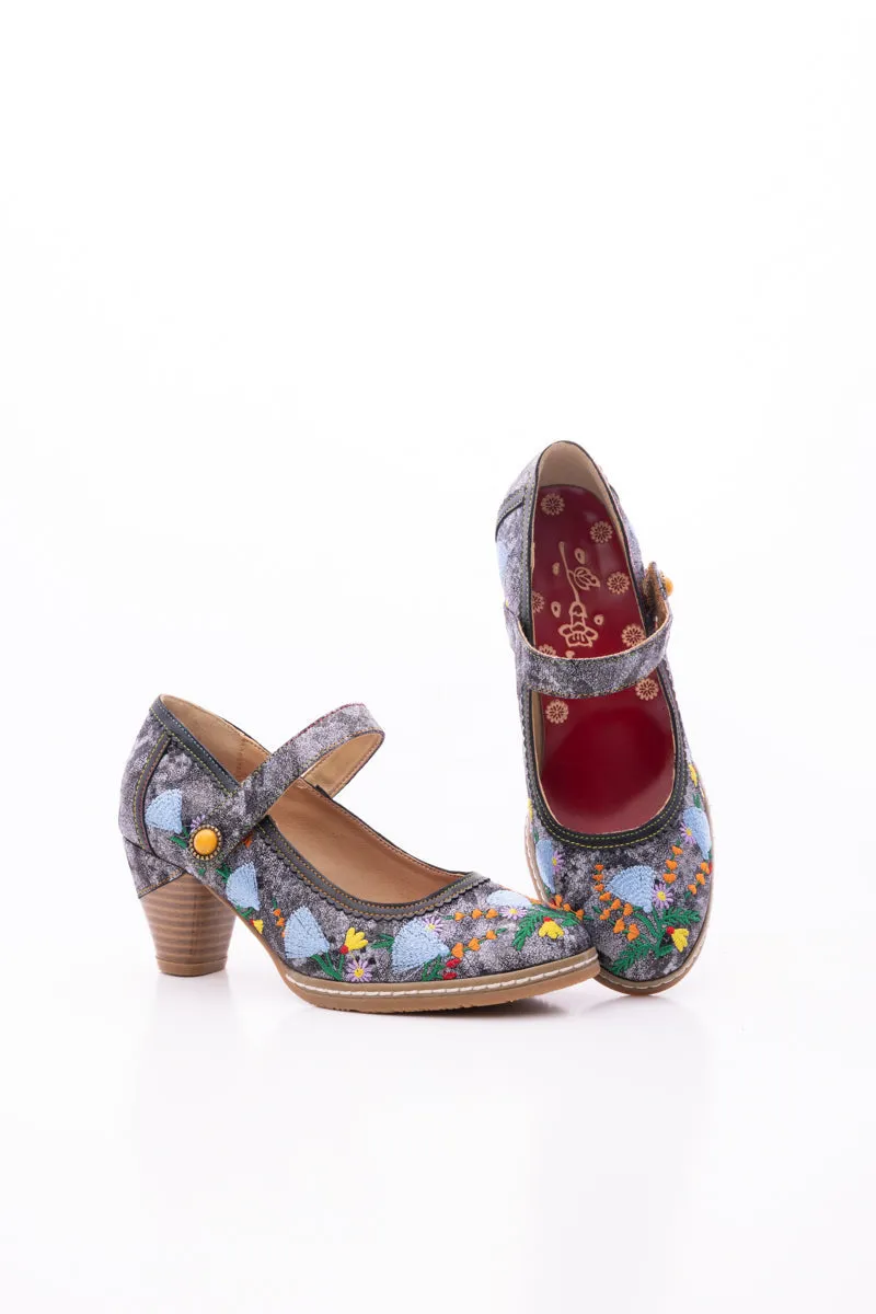 Georgina Floral Leather Pump