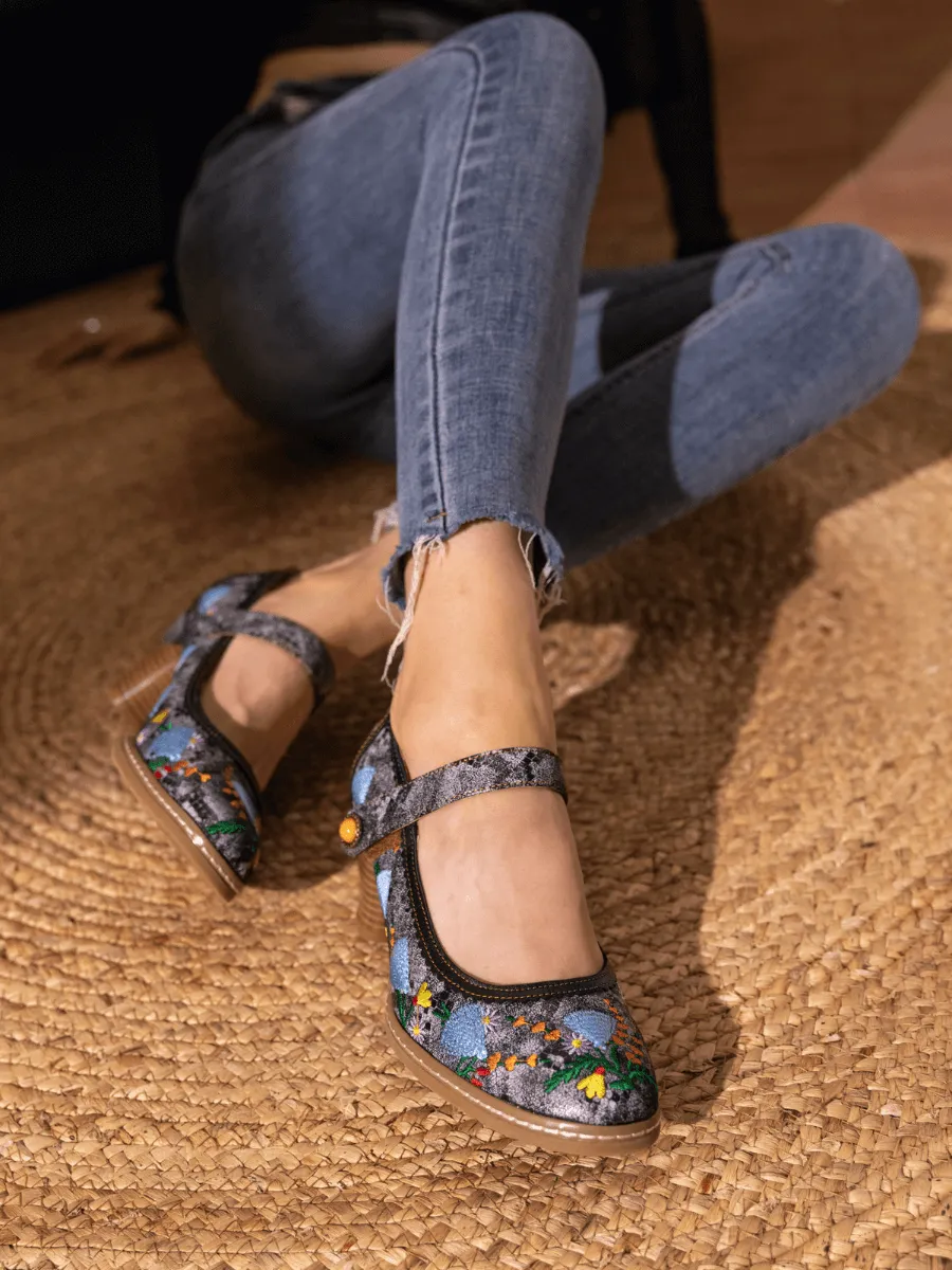 Georgina Floral Leather Pump