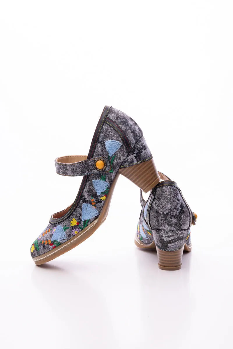 Georgina Floral Leather Pump
