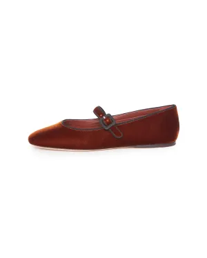 Ginger Mary Jane Flat in Sienna/Black