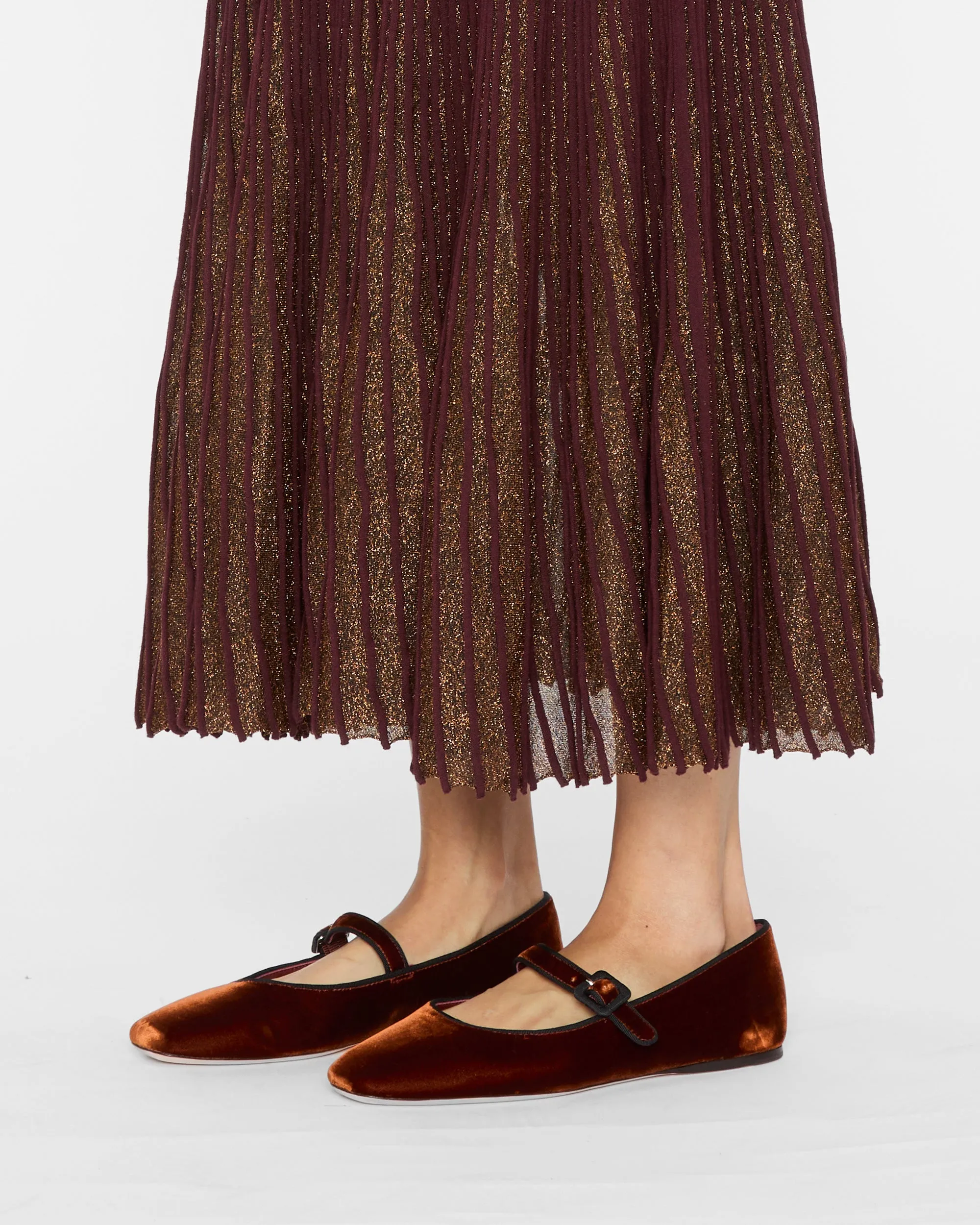 Ginger Mary Jane Flat in Sienna/Black