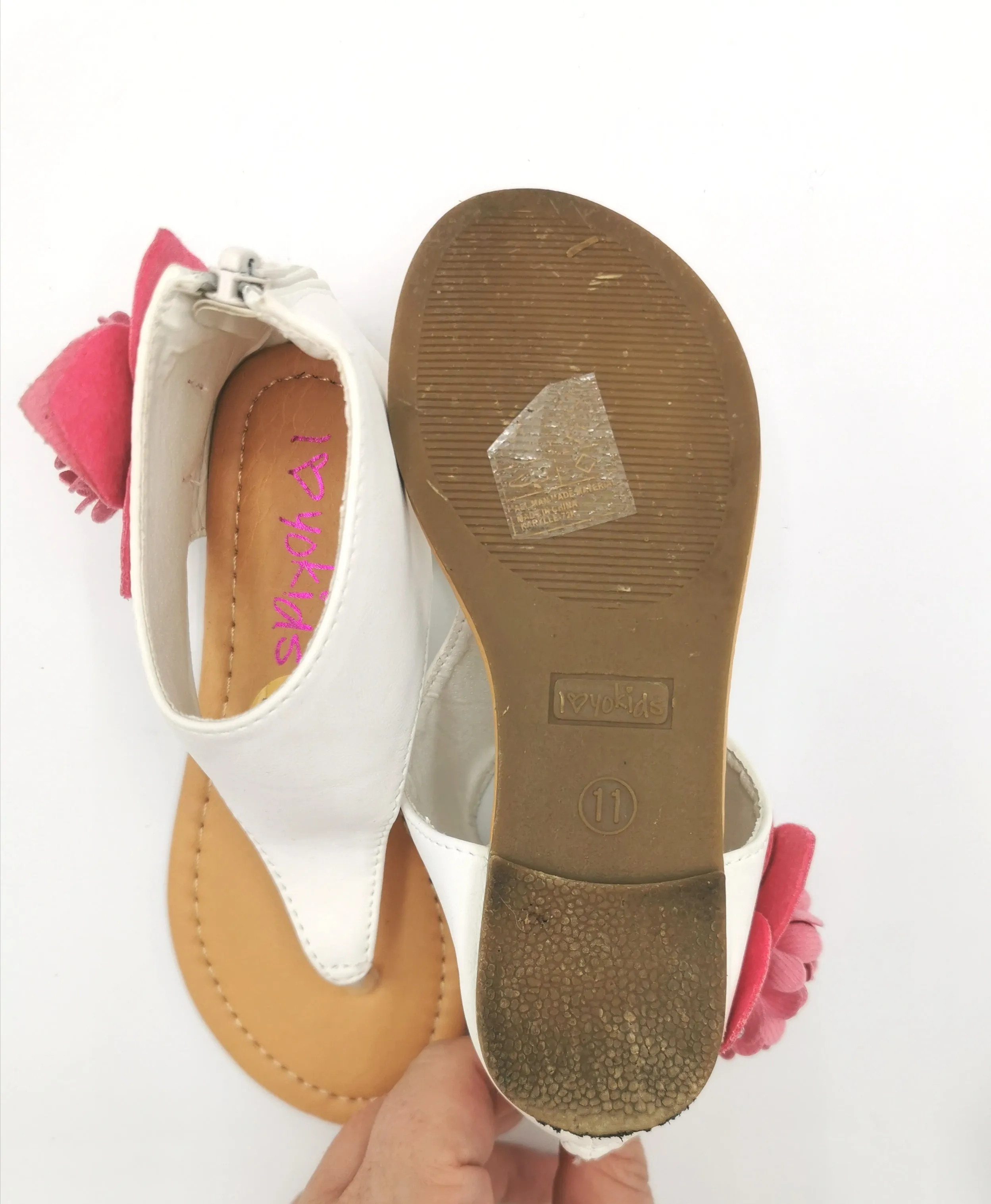 GIRL SIZE 11 YOUTH - I 💓 Yokids, Bohemian Floral Sandals EUC B12