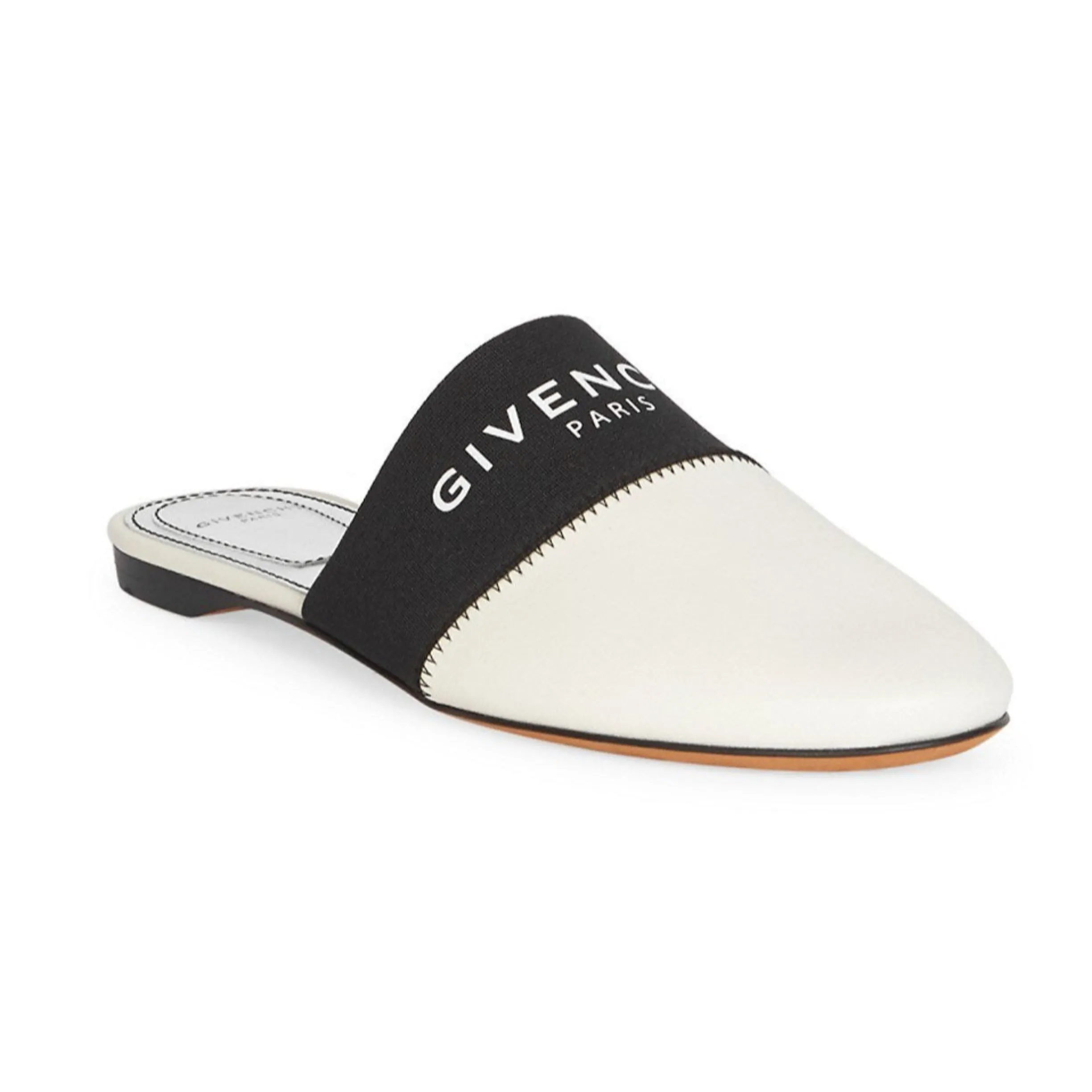 GIVENCHY Beige Bedford Flat Nappa Leather Mules Size 38.5