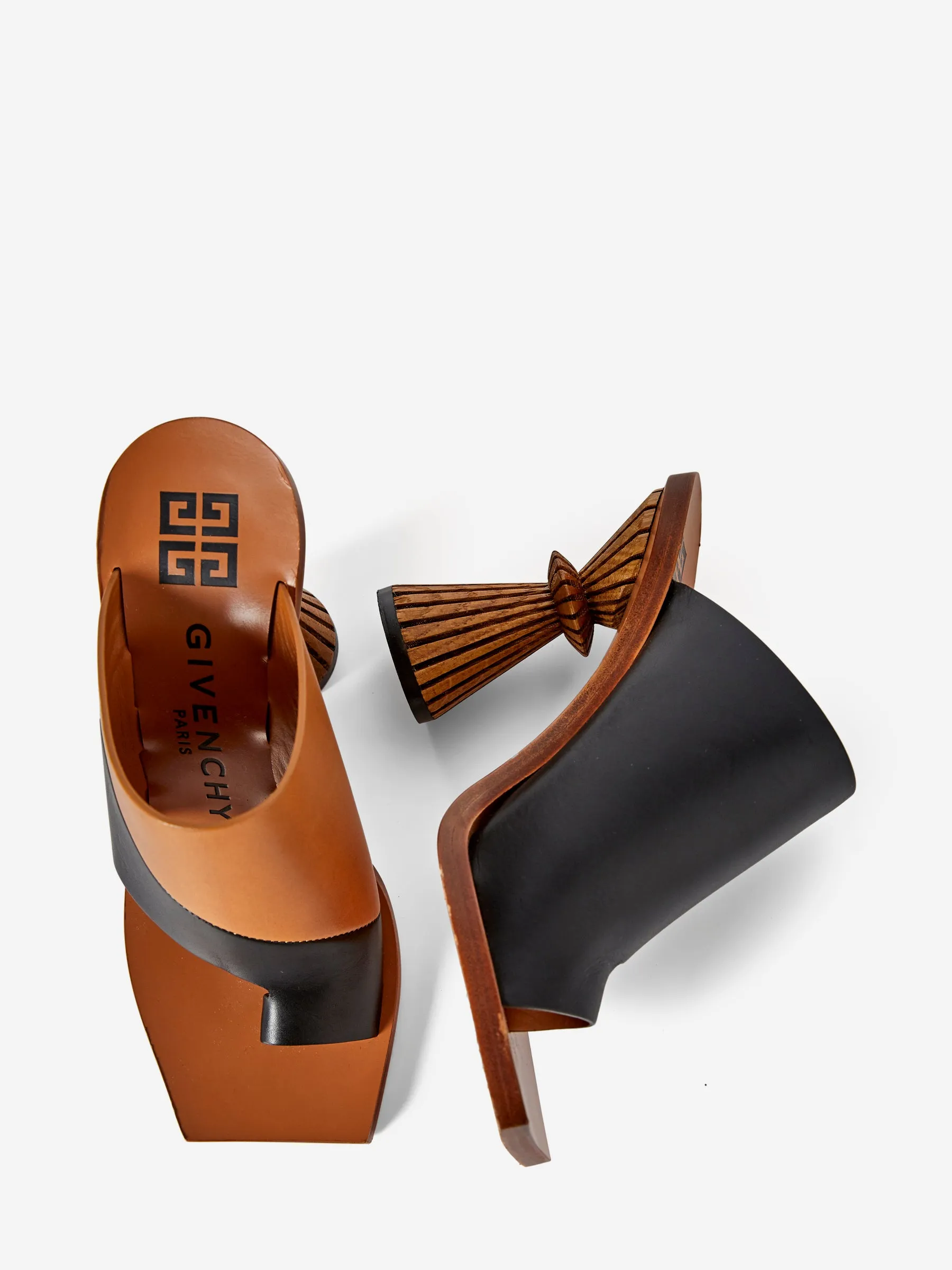 GIVENCHY STATEMENT HEEL LEATHER MULES