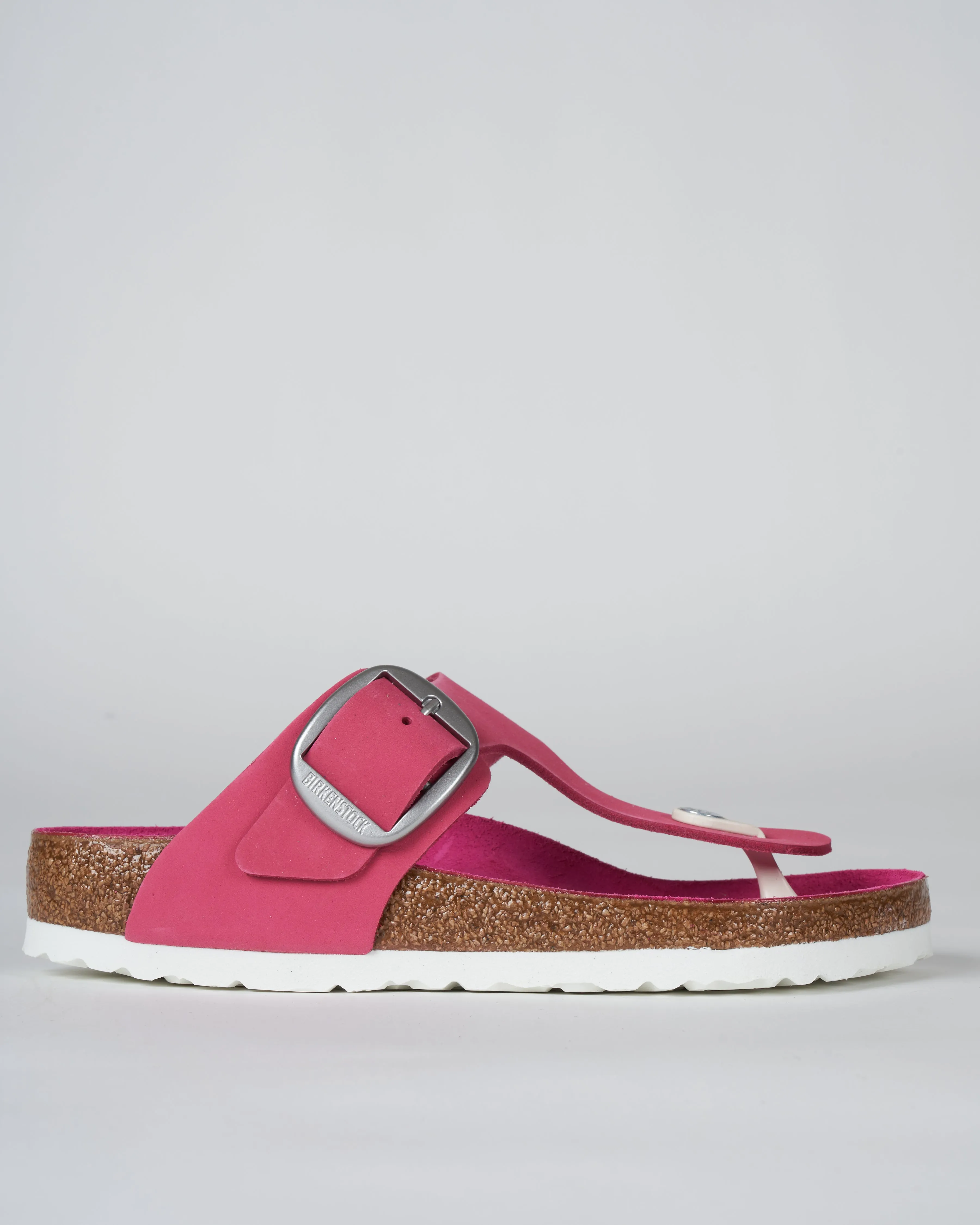 gizeh big buckle sandal - nubuck fuchsia tulip