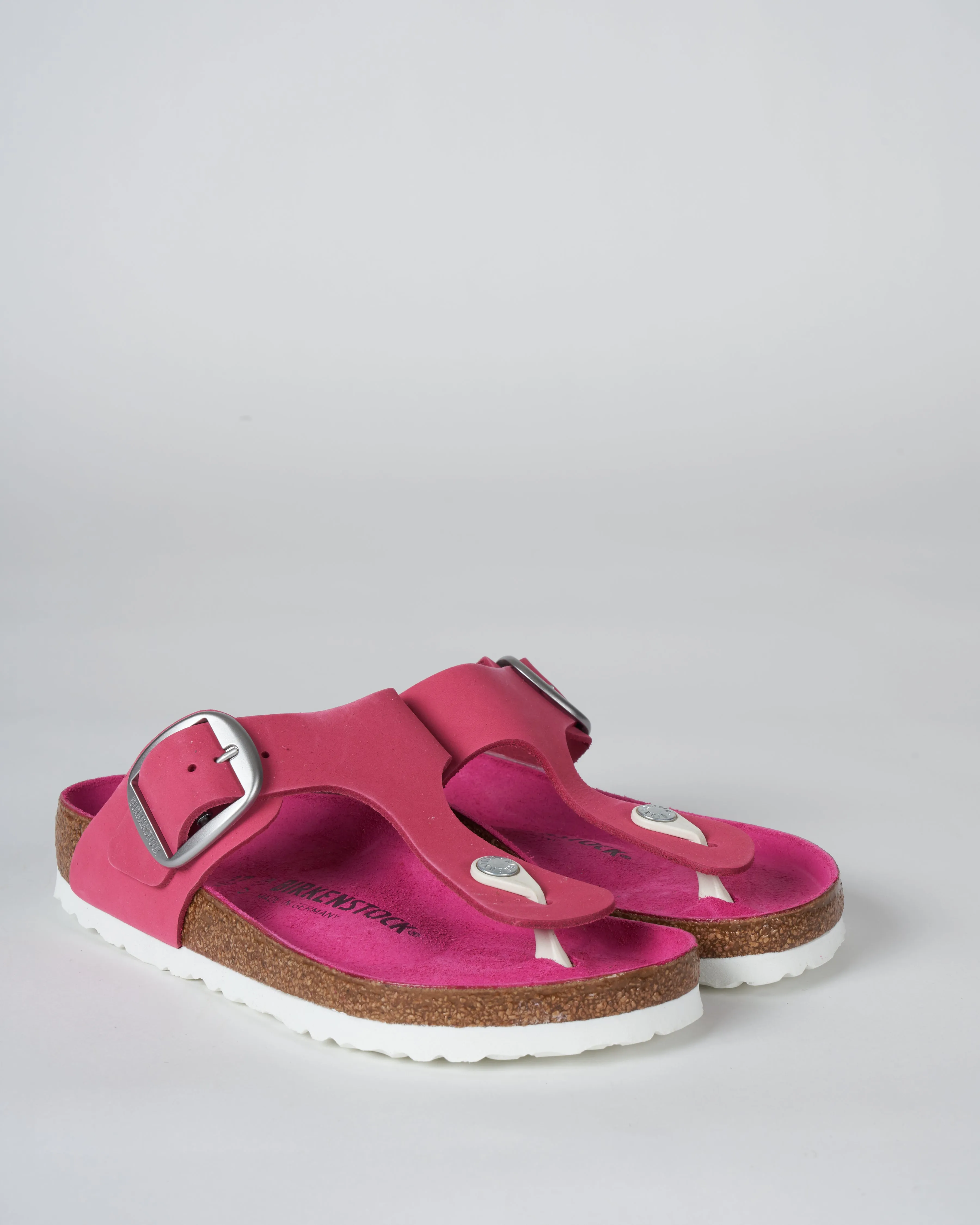 gizeh big buckle sandal - nubuck fuchsia tulip