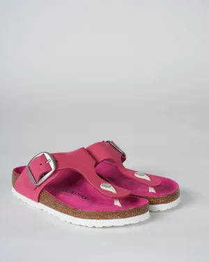 gizeh big buckle sandal - nubuck fuchsia tulip