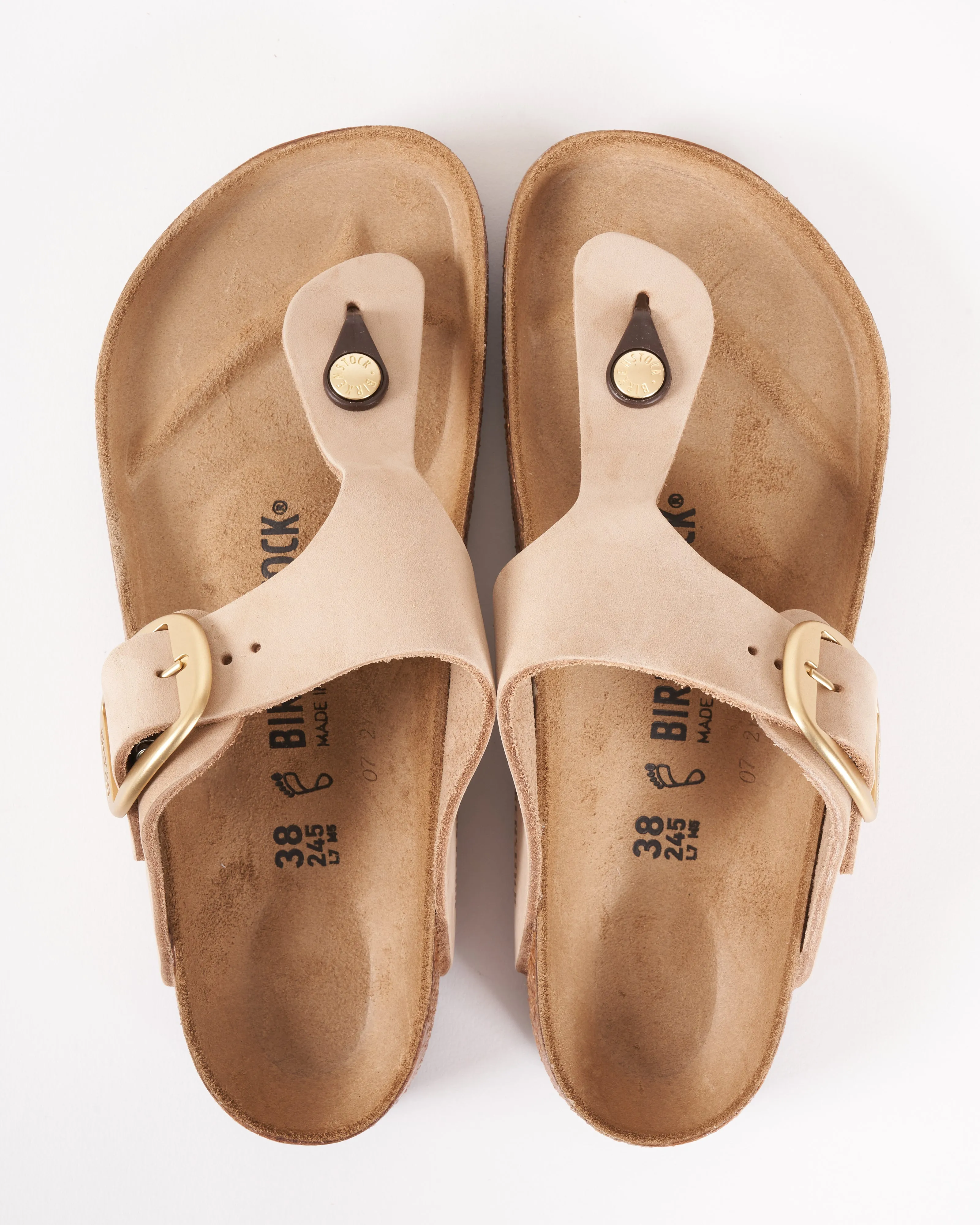 gizeh big buckle sandal - sandcastle nubuck