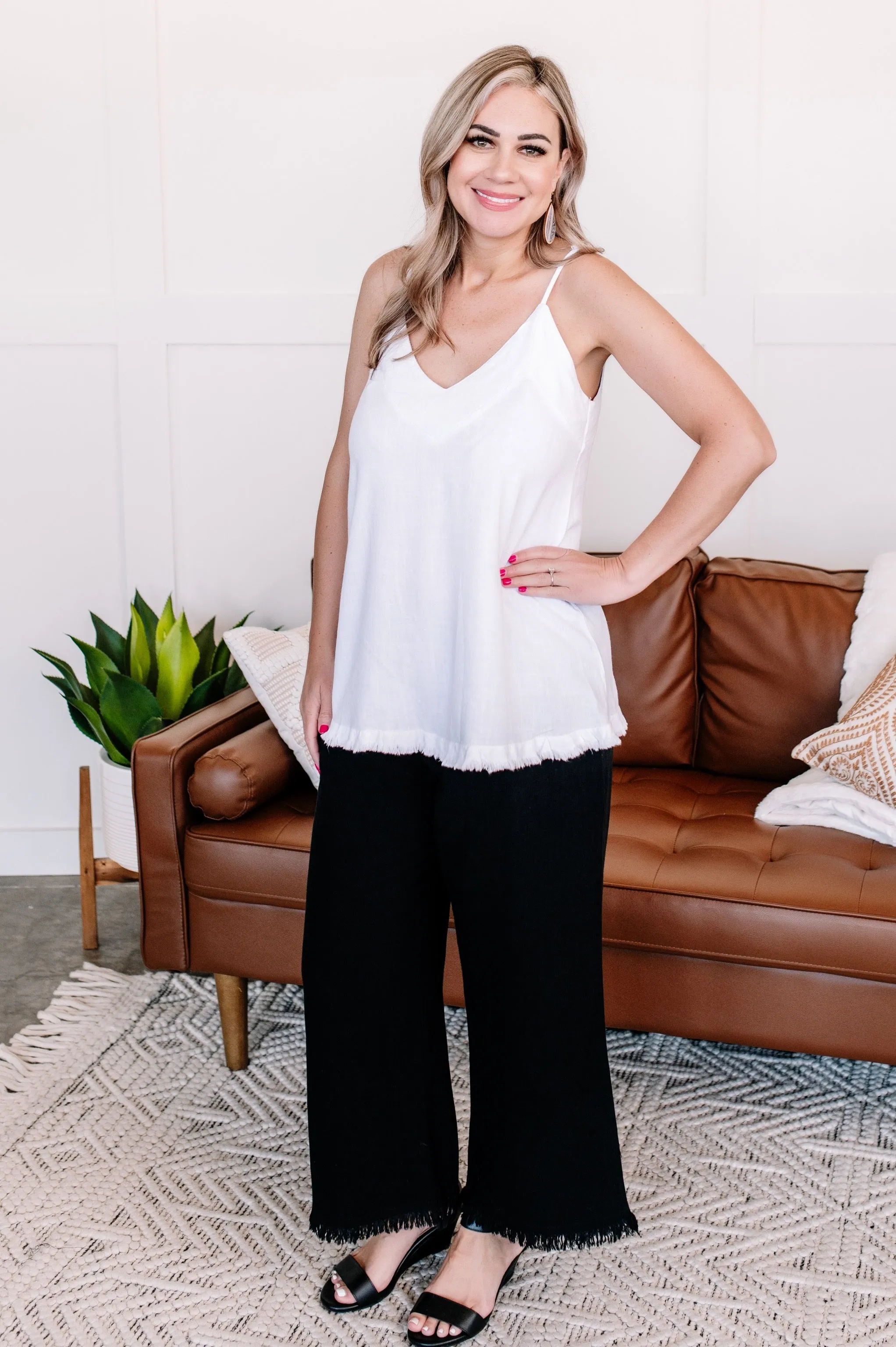 Going The Distance Sleeveless Top In White