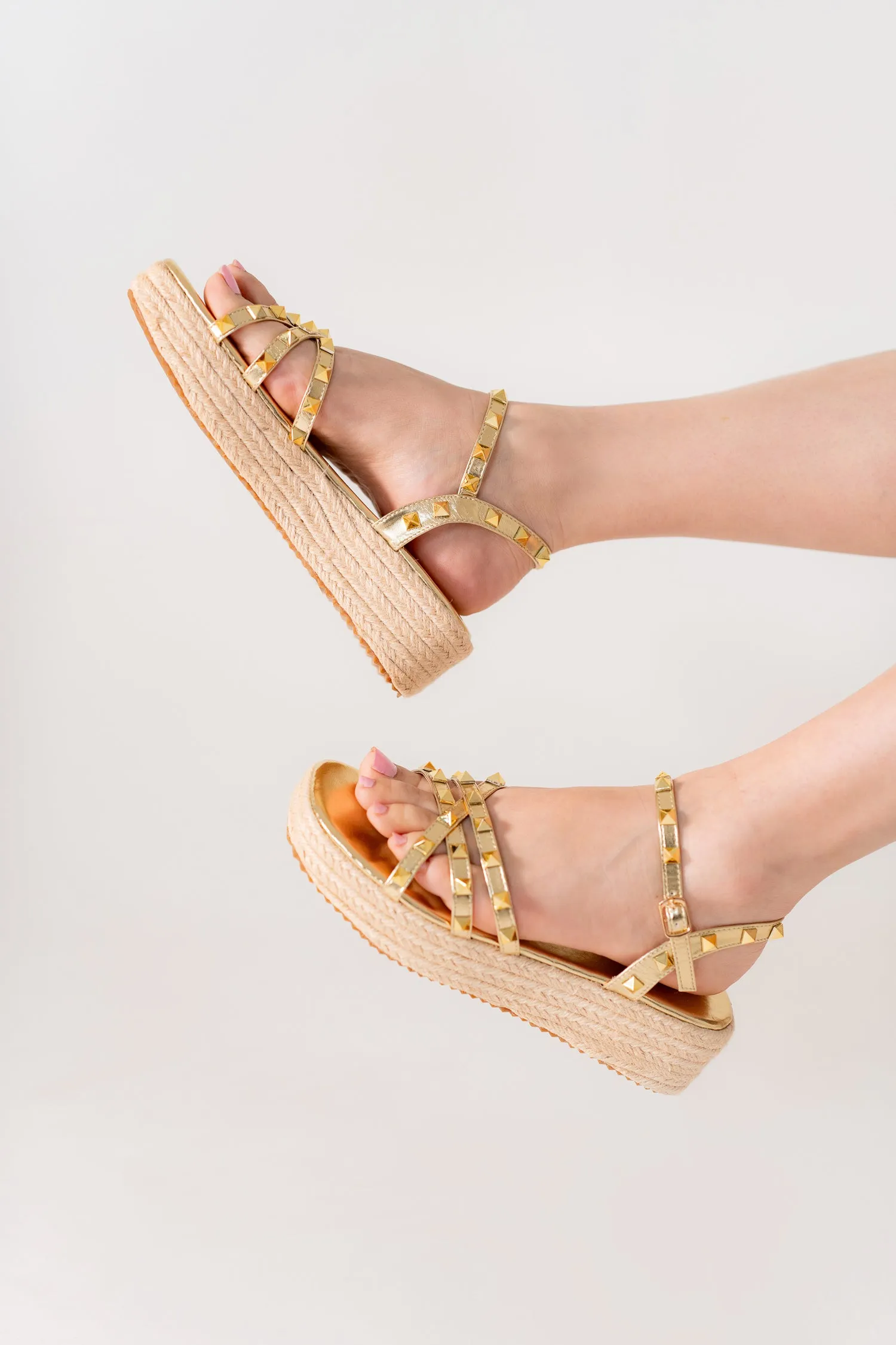 Golden Glam Flat Sandals
