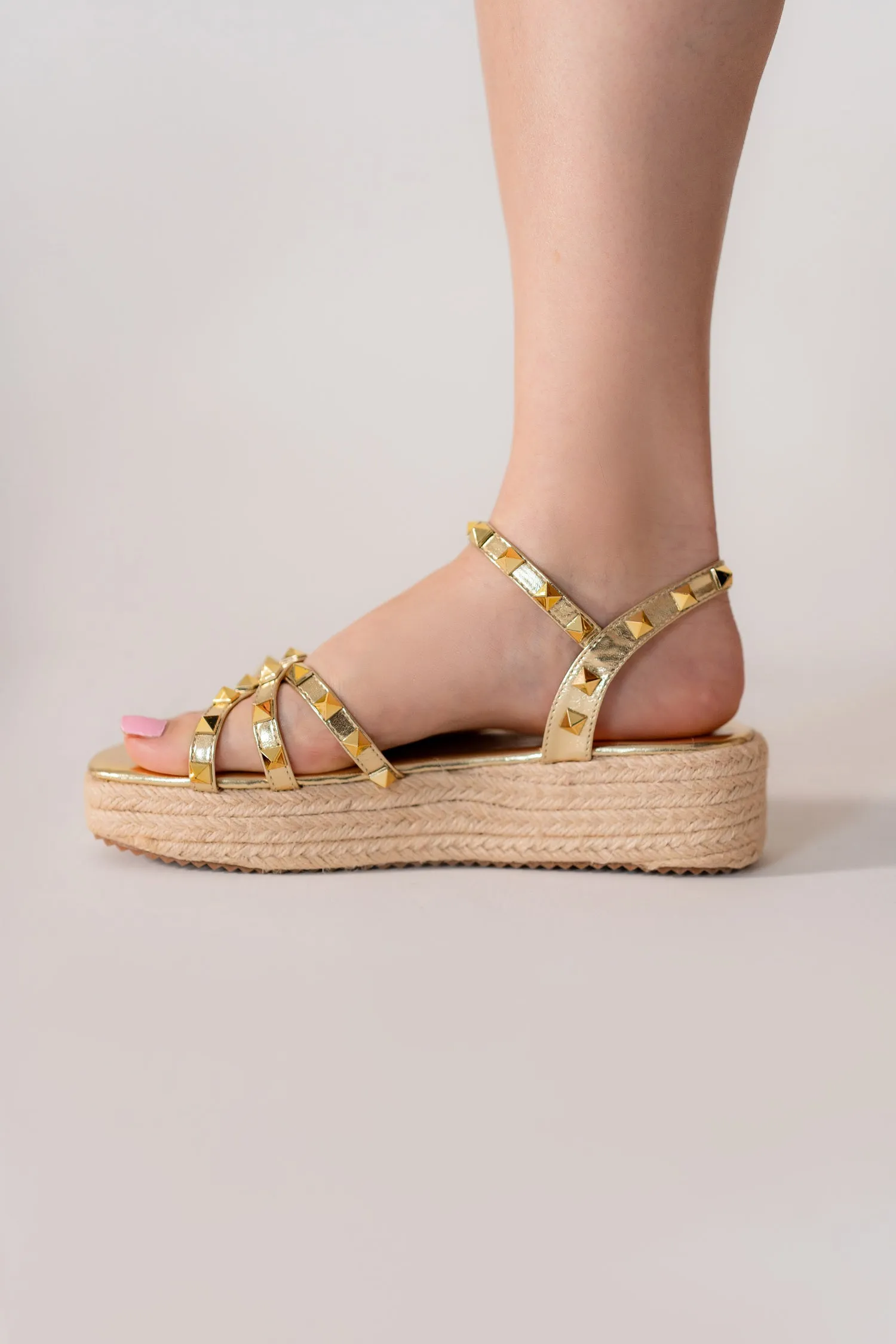 Golden Glam Flat Sandals