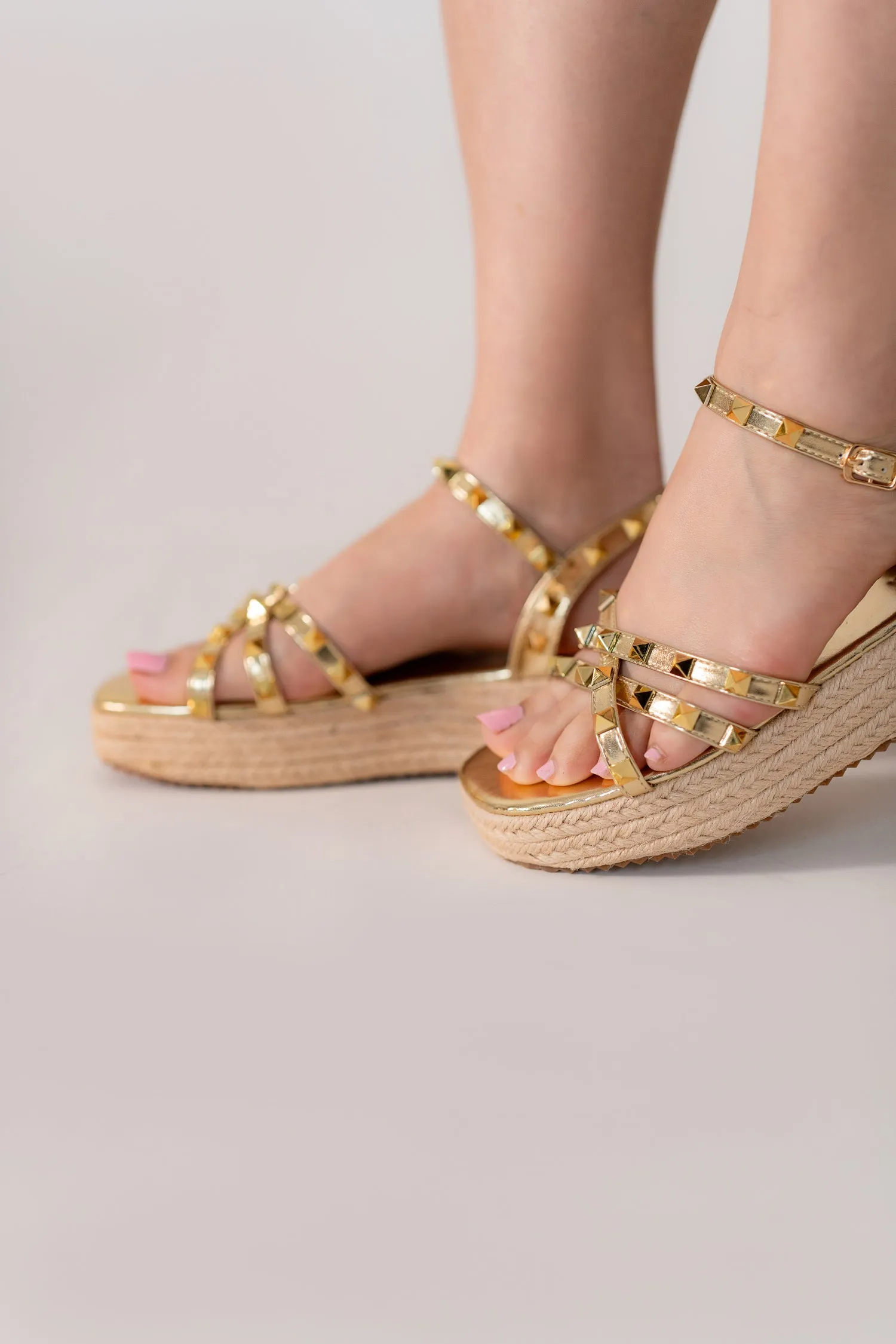 Golden Glam Flat Sandals