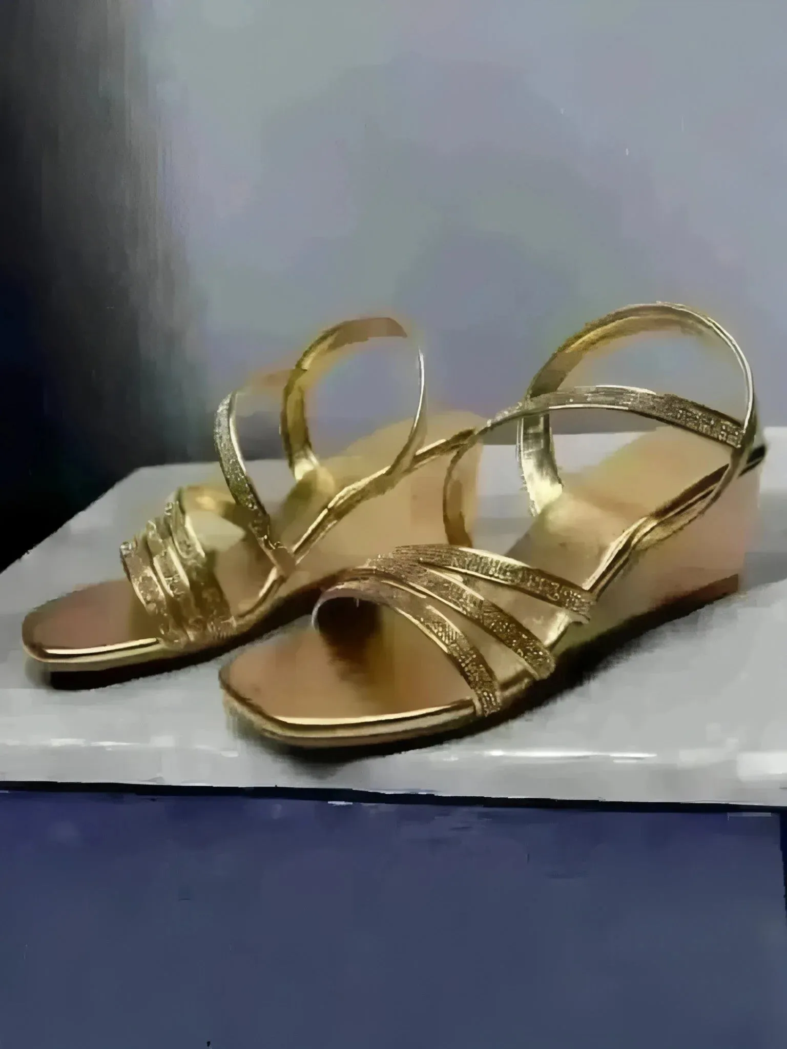 Golden Glitter Wedges