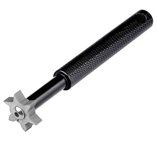 Golf Club Groove Sharpener, Golf Club Cleaner and Iron Wedge Groove Sharpener Tool with 6 Carbide Tungsten Steel Cutters, Golf Club Re-Grooving Cleaning Tool 6-Tip, Golf Accessory (Black)