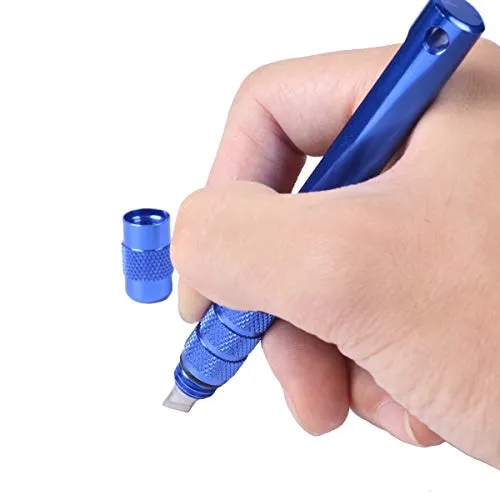 Golf Groove Sharpener with Blade Cutter Fit Iron Sets and Wedge Clubs - SummerHouse - Re-Grooving Cleaning Tool Accessories (Pen-Blue)