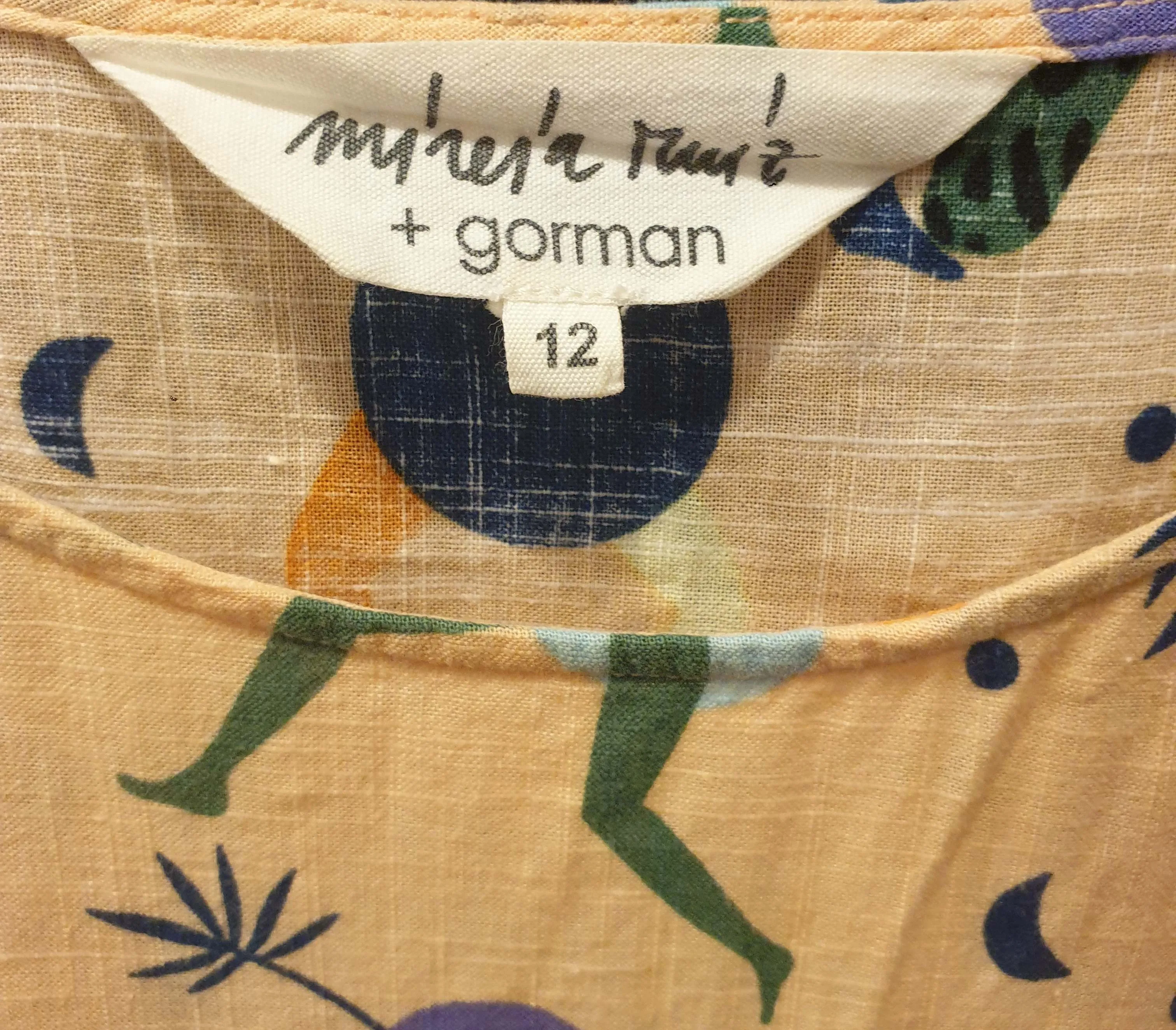 Gorman   Mireia Ruiz peach print dress size 12