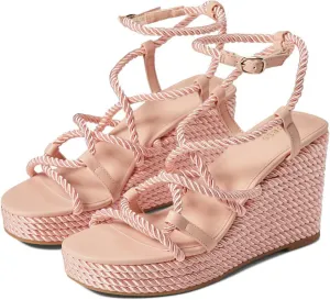 Guess Womens Natesha Strappy Rope Wedges Sandals Shoes GWNATESHA Pink 9M