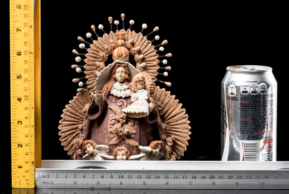 Hand Made Clay Virgin & Jesus Oaxacan Fine Mexican Pastillaje Pottery