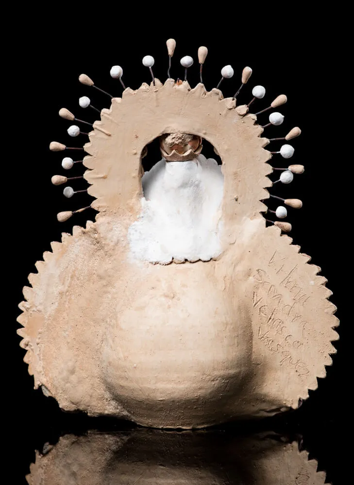 Hand Made Clay Virgin & Jesus Oaxacan Fine Mexican Pastillaje Pottery