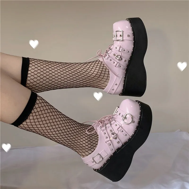 HARAJUKU CUTE BUCKLE GOTHIC SHOES UB2624