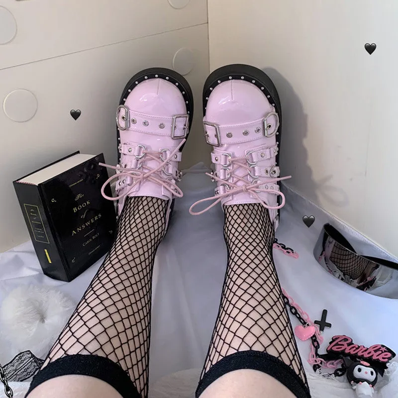HARAJUKU CUTE BUCKLE GOTHIC SHOES UB2624