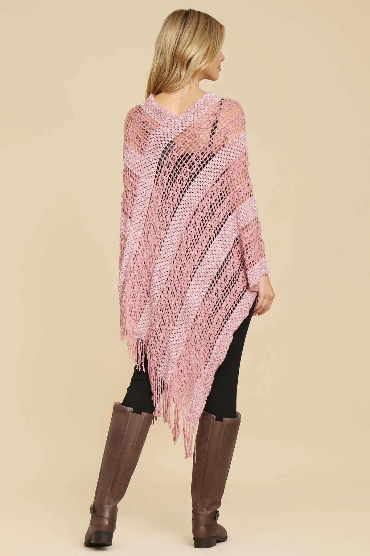 HDF2097 - CROCHET NATIVE PATTERN PONCHO