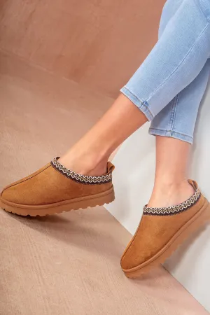 Heidi Chestnut Suedette Mules