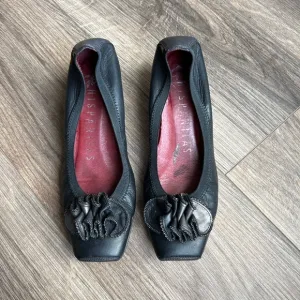 Hispanitas Black Leather Mini Wedges | 37