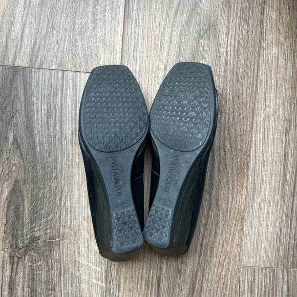 Hispanitas Black Leather Mini Wedges | 37