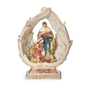 Holy Family in Wings Peace Statue 10.5"