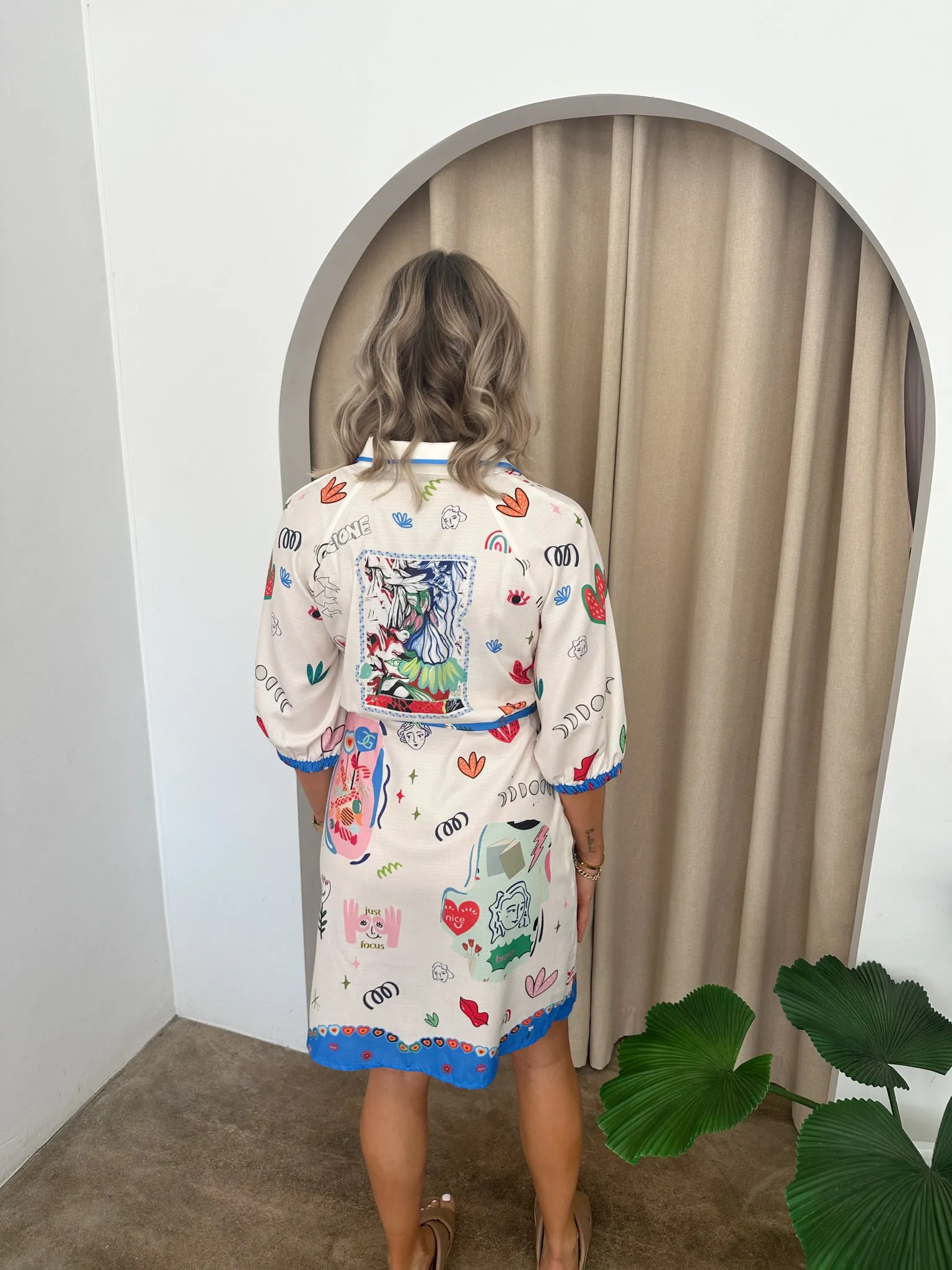 Horizons Dress- Blue/White