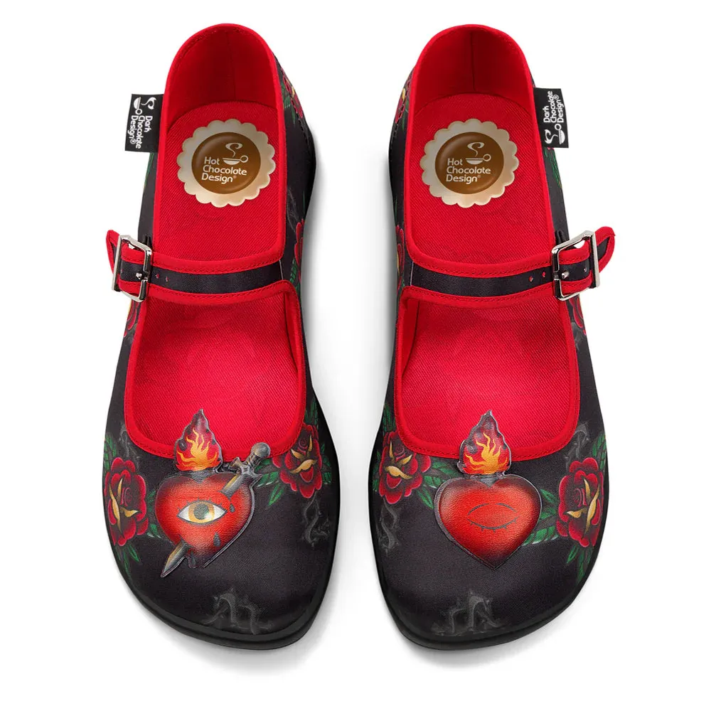 Hot Chocolate Chocolaticas Heart Mary Jane Flat