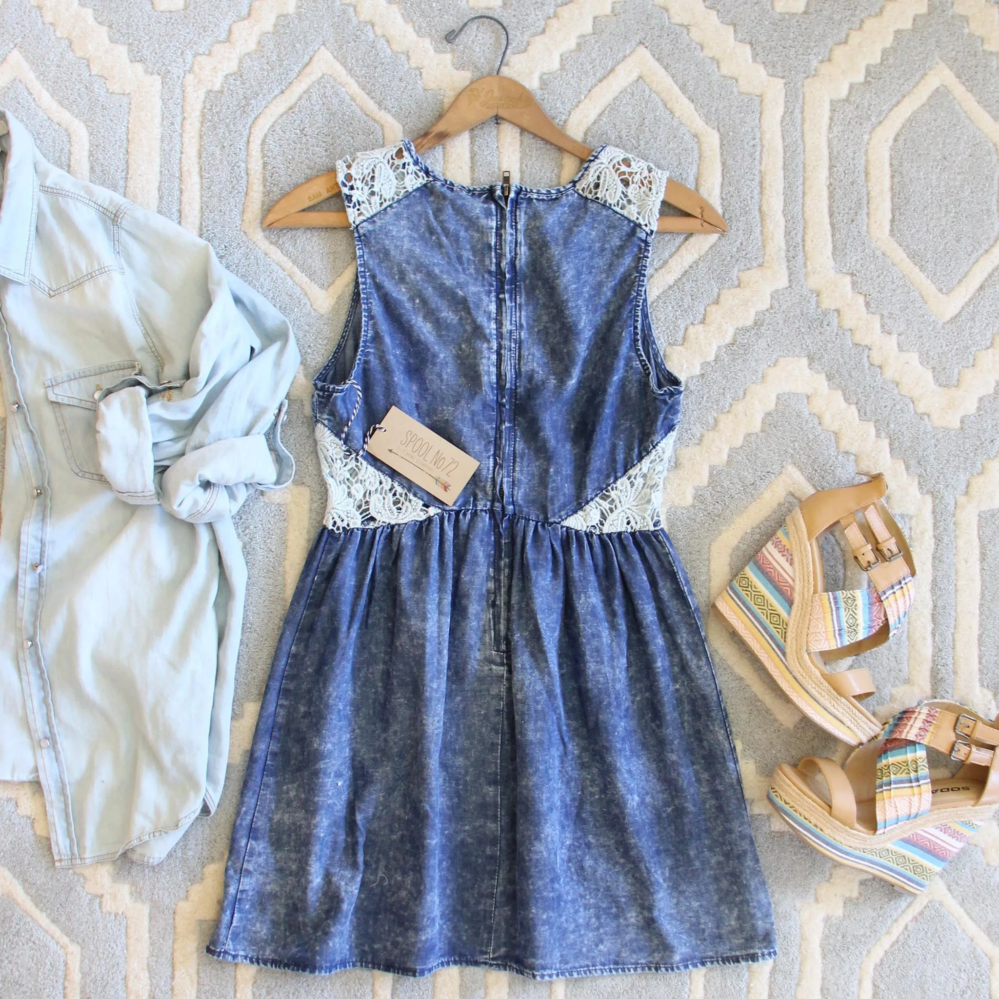 Indigo & Lace Dress
