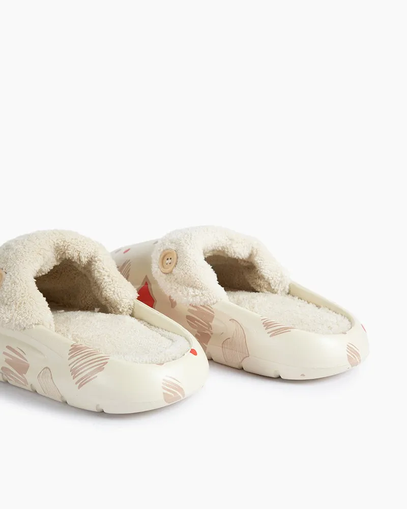 Indoor Cartoon Thick-soled Warm Detachable Cotton Mules