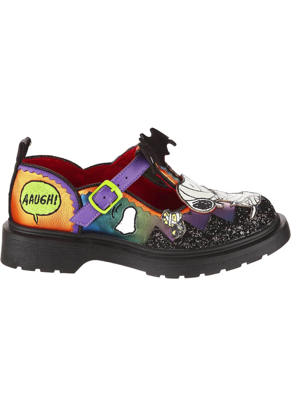 Irregular Choice x Peanuts Don’t Scare Me Mary Jane Shoes Black