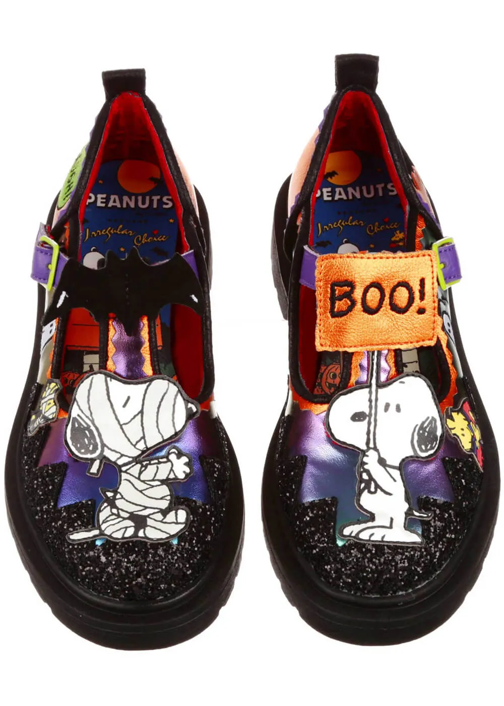 Irregular Choice x Peanuts Don’t Scare Me Mary Jane Shoes Black