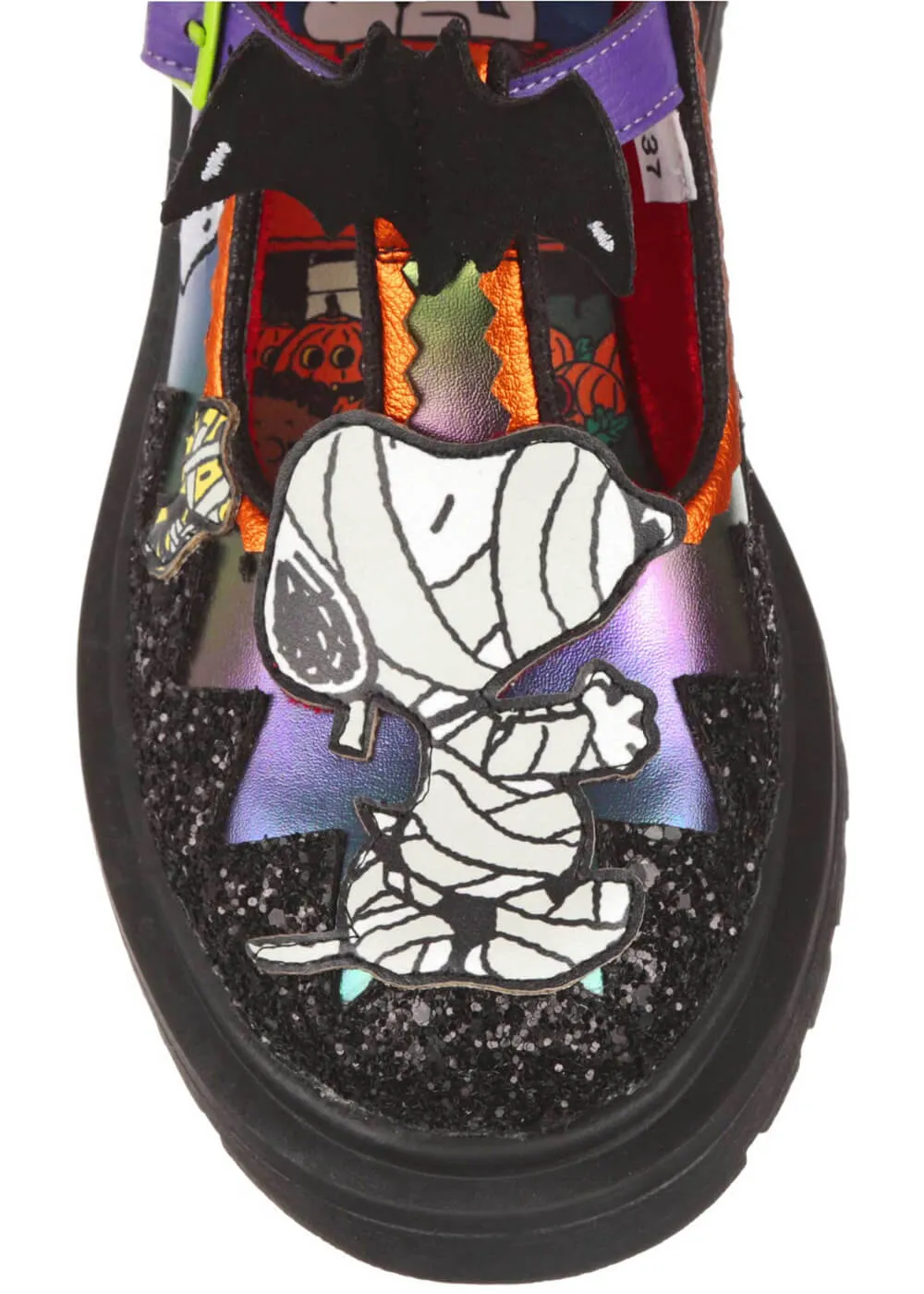 Irregular Choice x Peanuts Don’t Scare Me Mary Jane Shoes Black