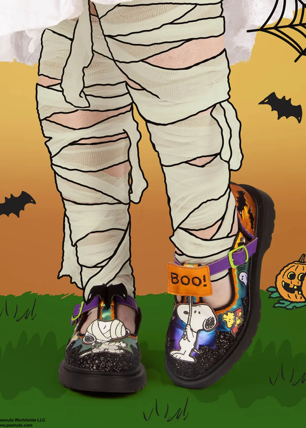 Irregular Choice x Peanuts Don’t Scare Me Mary Jane Shoes Black