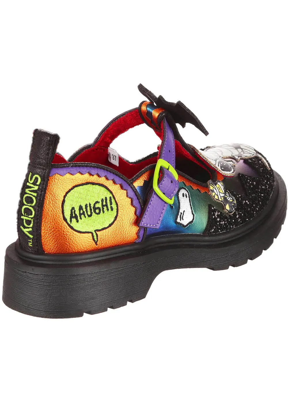Irregular Choice x Peanuts Don’t Scare Me Mary Jane Shoes Black