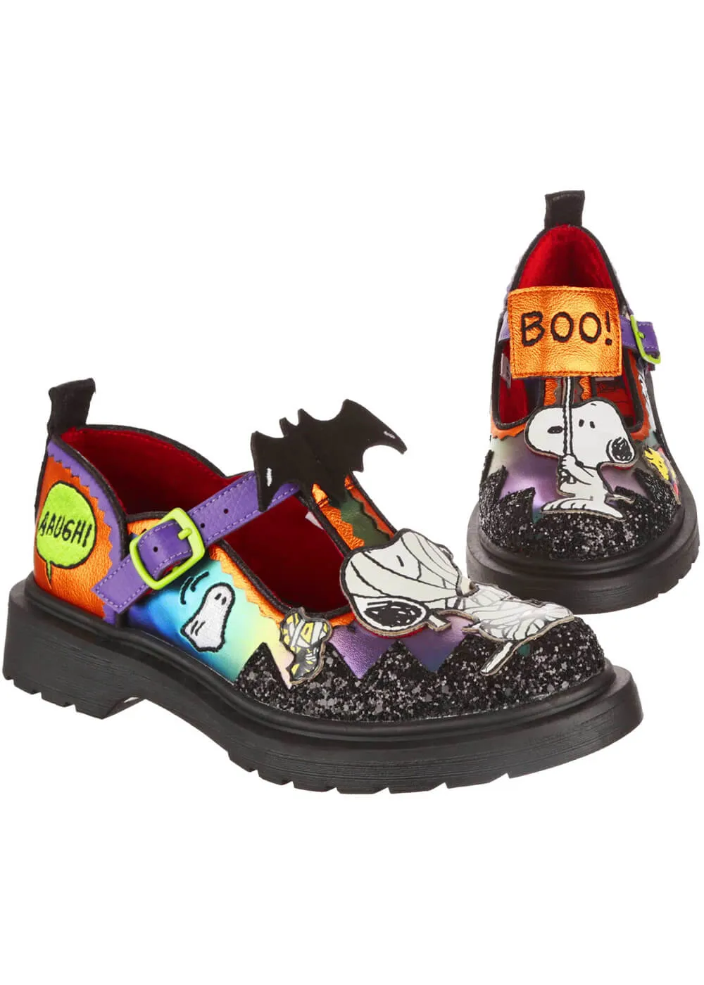 Irregular Choice x Peanuts Don’t Scare Me Mary Jane Shoes Black