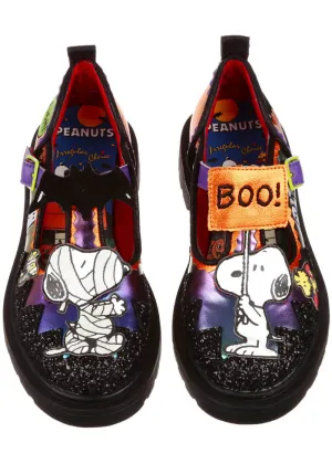 Irregular Choice x Peanuts Don’t Scare Me Mary Jane Shoes Black