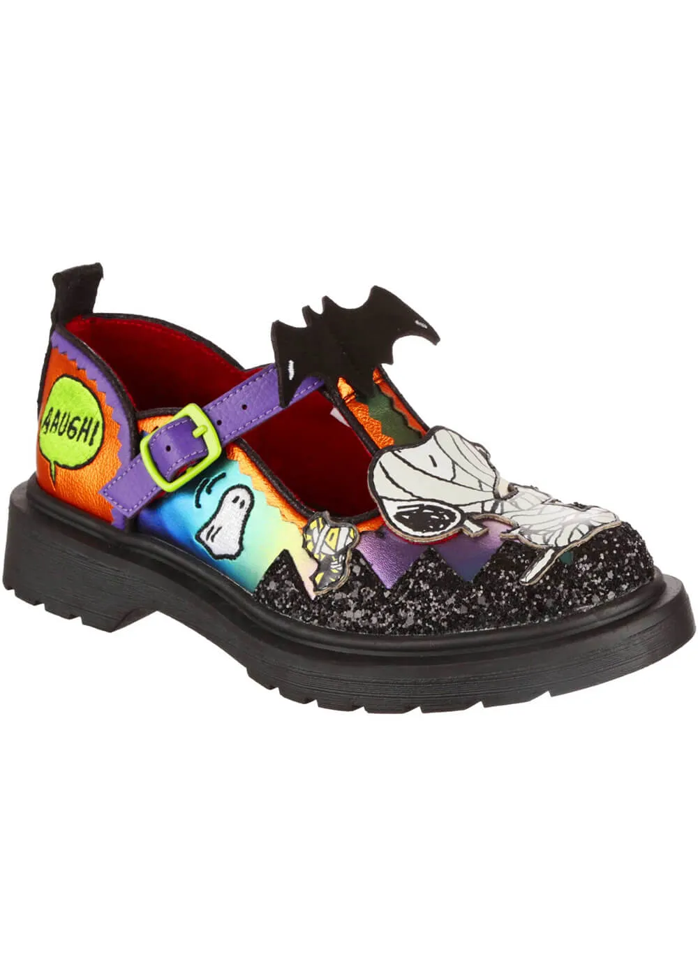 Irregular Choice x Peanuts Don’t Scare Me Mary Jane Shoes Black