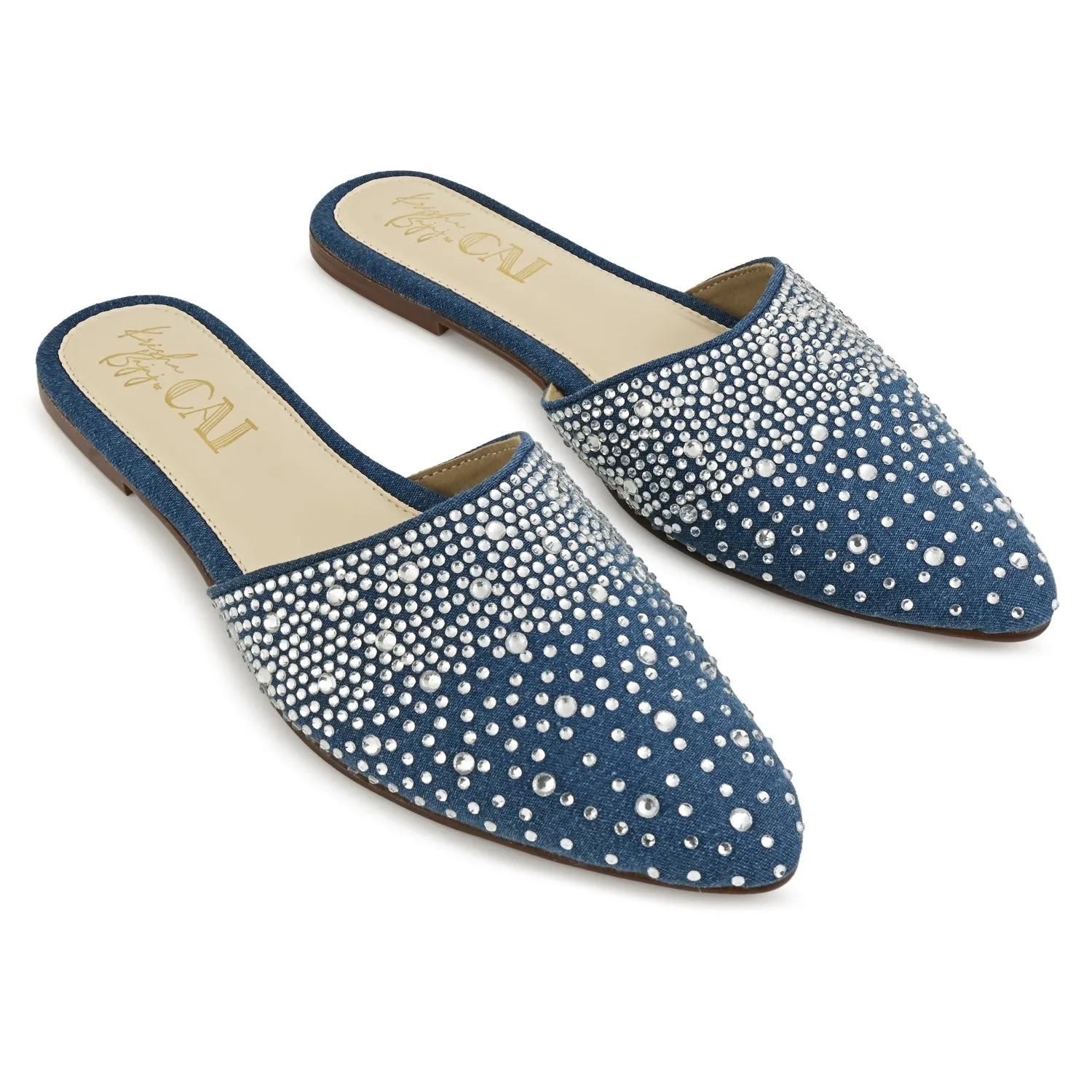 Itterne Denim Sparkle Mules