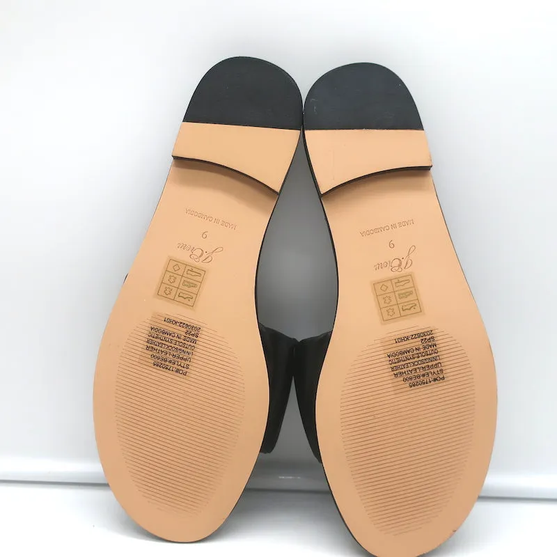 J.Crew Menorca Scrunchie-Strap Flat Slide Sandals Black Leather Size 9 NEW