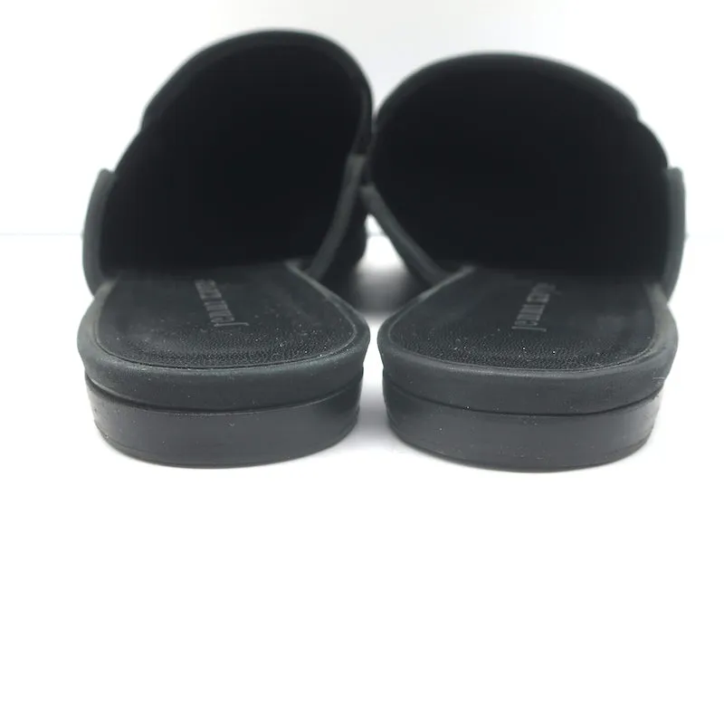 Jenni Kayne Pointed Toe Mules Black Nubuck Leather Size 40