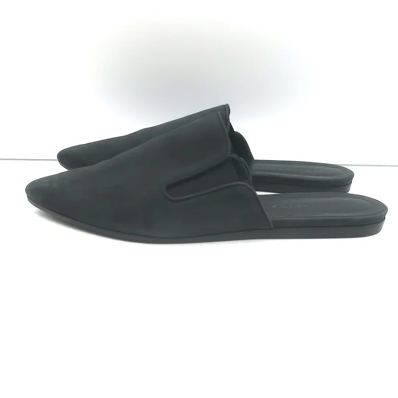 Jenni Kayne Pointed Toe Mules Black Nubuck Leather Size 40
