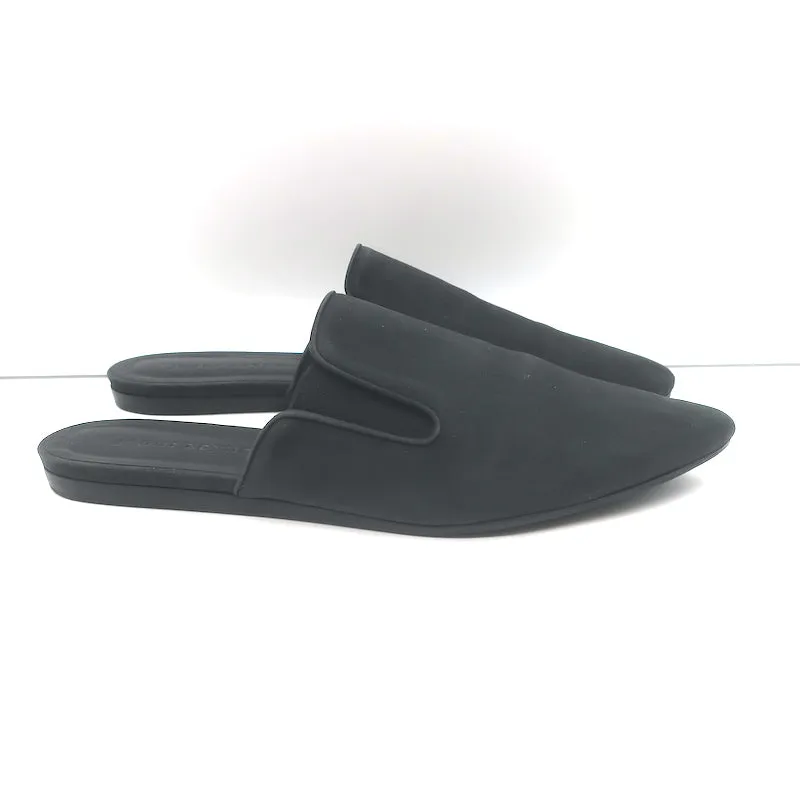 Jenni Kayne Pointed Toe Mules Black Nubuck Leather Size 40