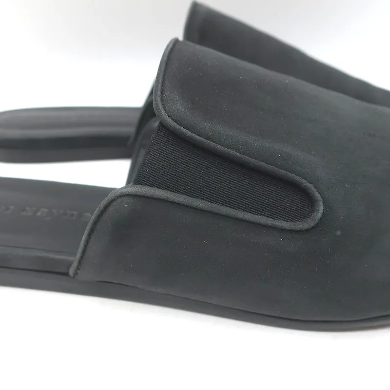 Jenni Kayne Pointed Toe Mules Black Nubuck Leather Size 40