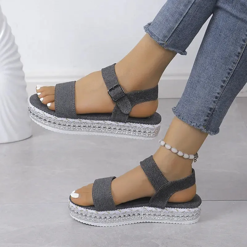 'Jessamine' Braided Strap Platform Sandals